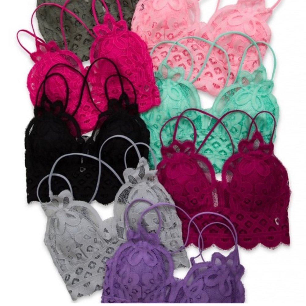 Anemone Lace Adjustable Double
Strap Bralette
